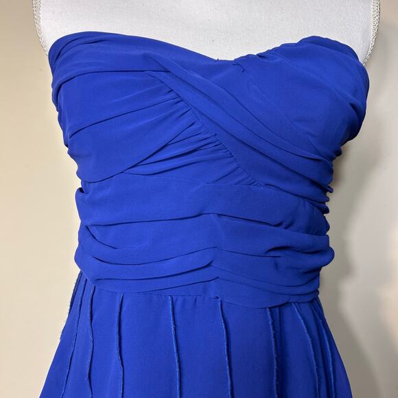 Windsor Royal Blue Flowy Ruffle Mini Dress-Size 13/14 - Picture 4 of 11